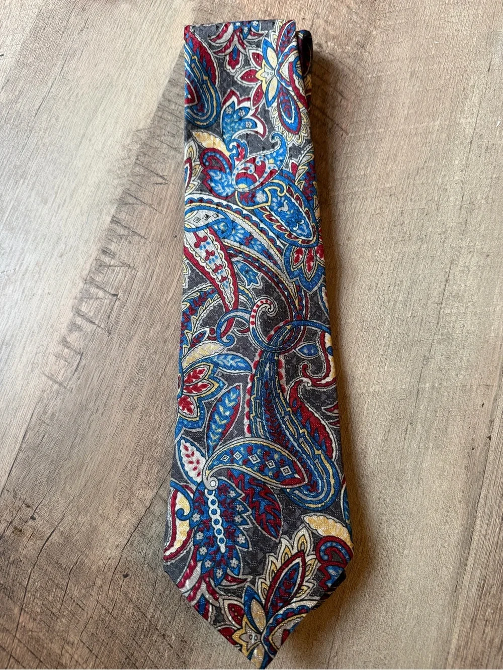 Christian Dior Multicolor Paisley Tie - Blue & Red